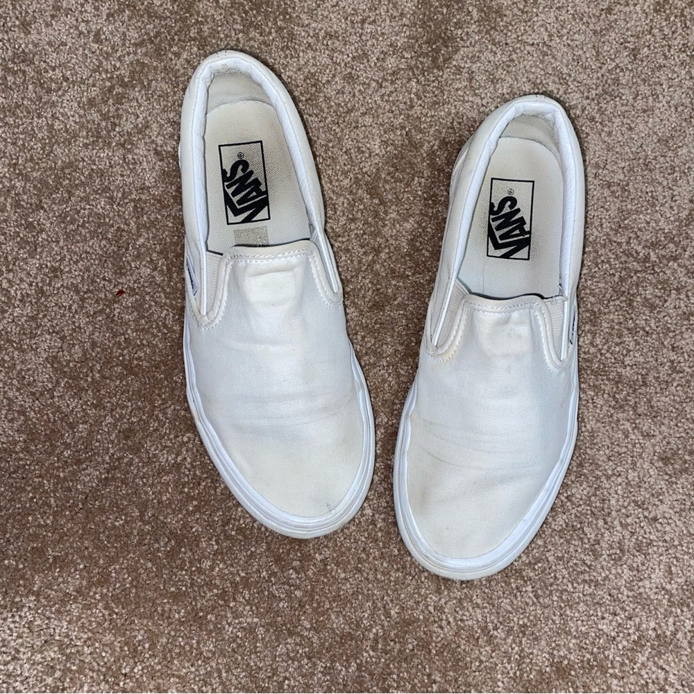 VANS White Slip-On Shoes